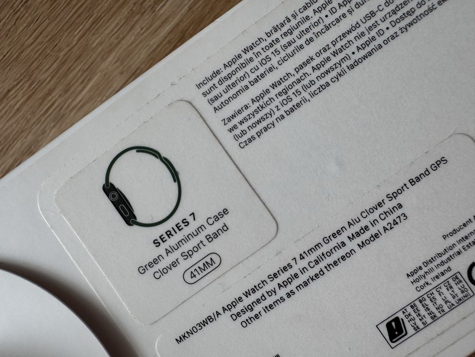 Apple Watch 7 41mm zielony, 2 paski, pudełko, Kraków