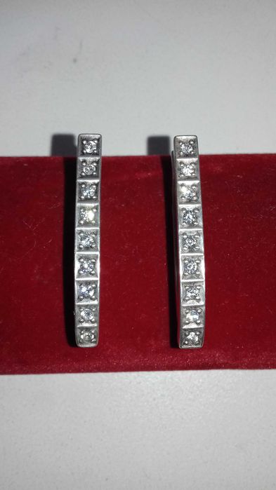 Серьги бирюза натуральная серебро 925 проба с бирюзой и фианитами 925