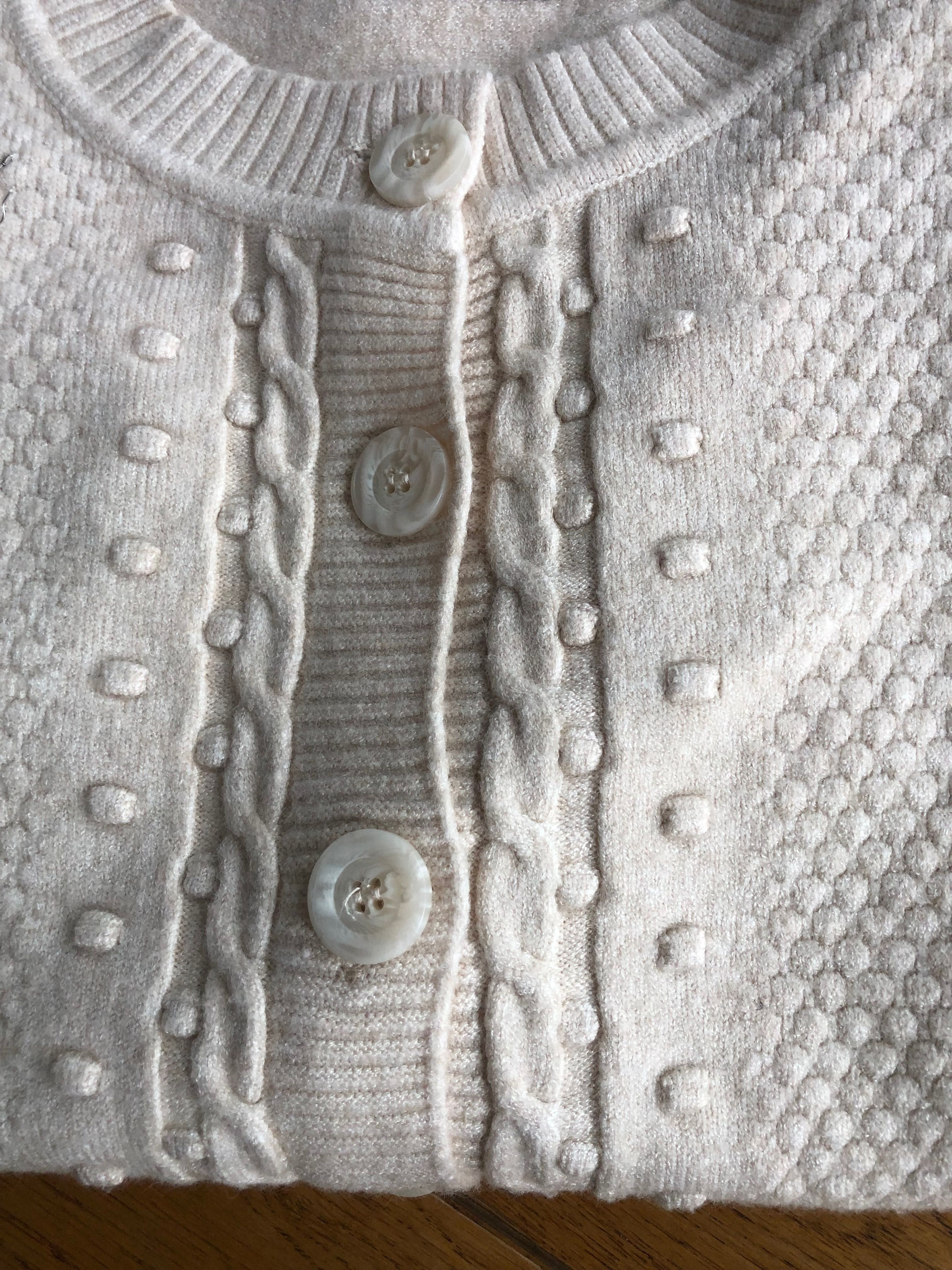 Sweter kardigan beżowy nowy z metką wiskoza XL