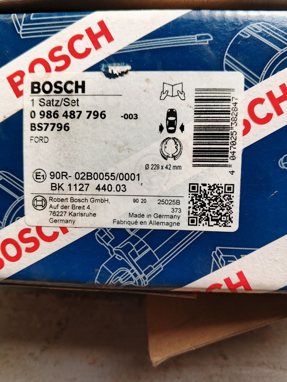 Колодки барабанные Ford Focus