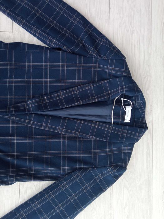 S/36, Reserved, marynarka, żakiet, granat, krata