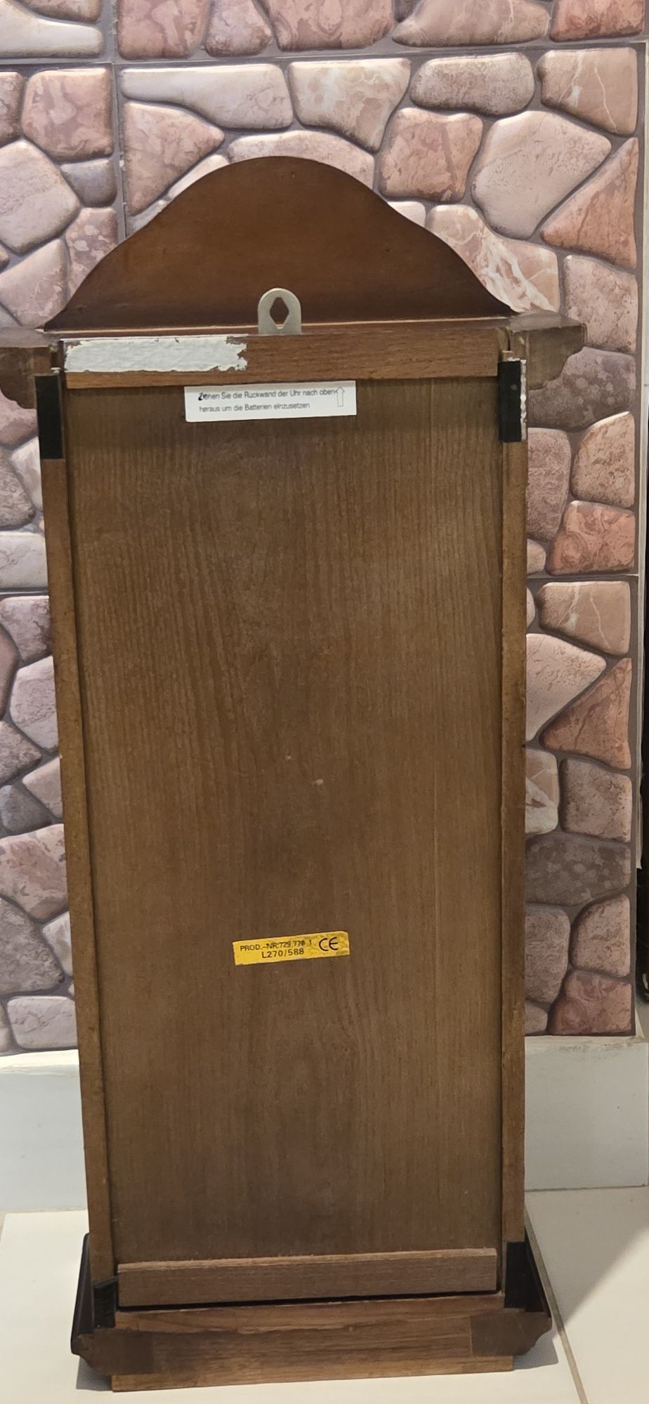 Zegar drewniany mechaniczny ścienny