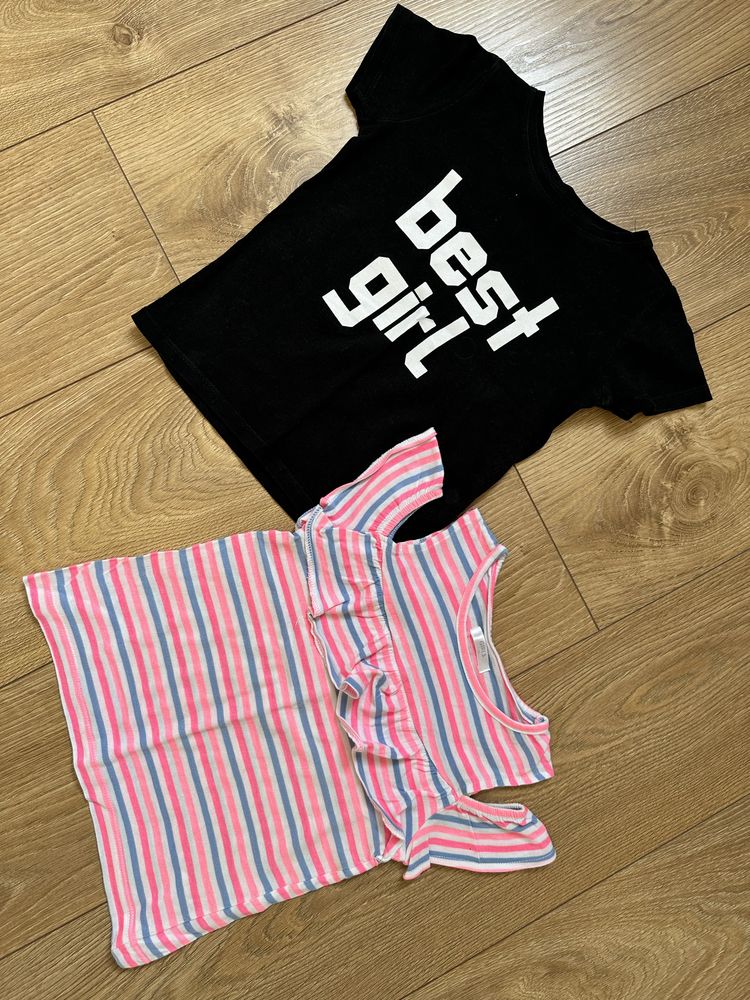 Dwie koszulki t-shirt dla dziewczynki 104