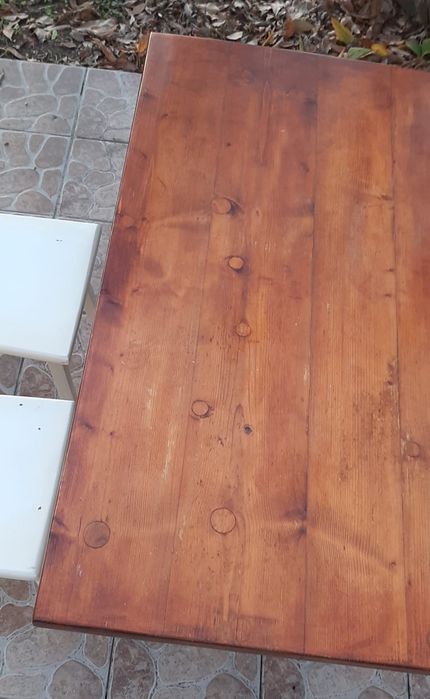 Zestaw stół + krzesła drewno