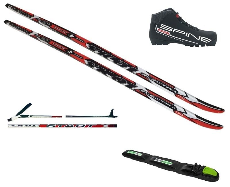 Narty biegowe z nowymi butami, kijkami, wiązaniami. Kompletne zestawy