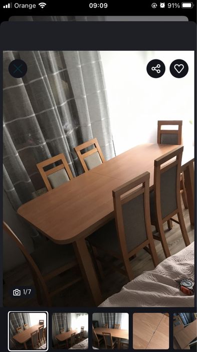 Stol z krzeslami komplet