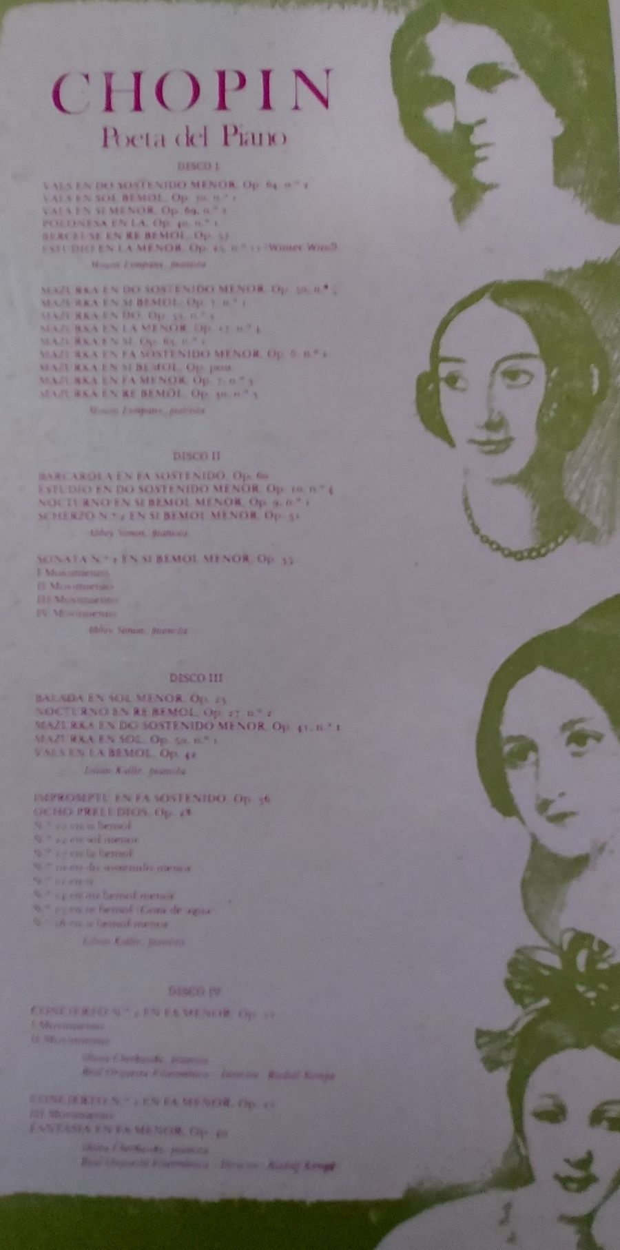 Caixa com 4 LP de vinil de Chopin