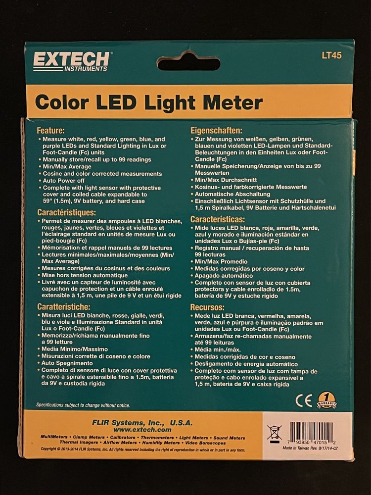 Luximetro Extech LT45
