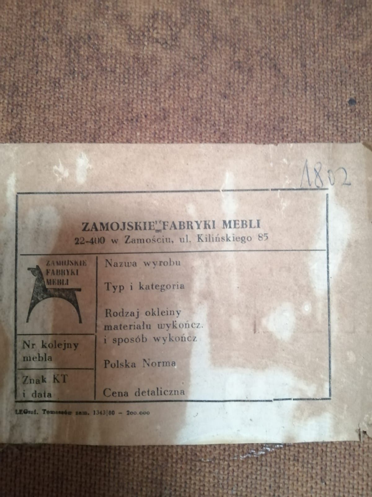 Oryginalne meble Firmy "Zamojska Fabryka Mebli" Vintage, PRL.