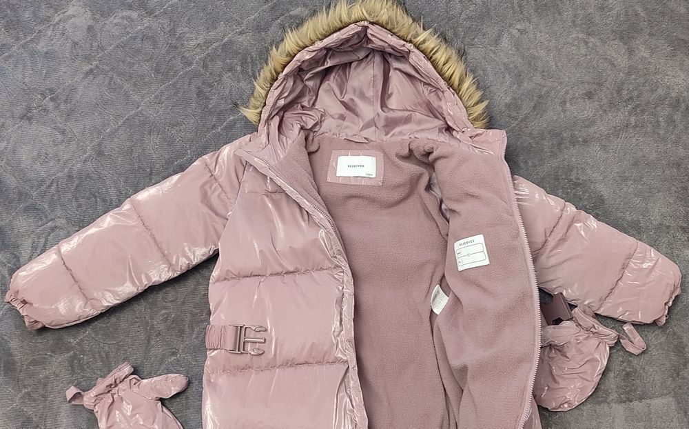 Утеплений комбінезон з рукавичками для дівчинки, розмір 110