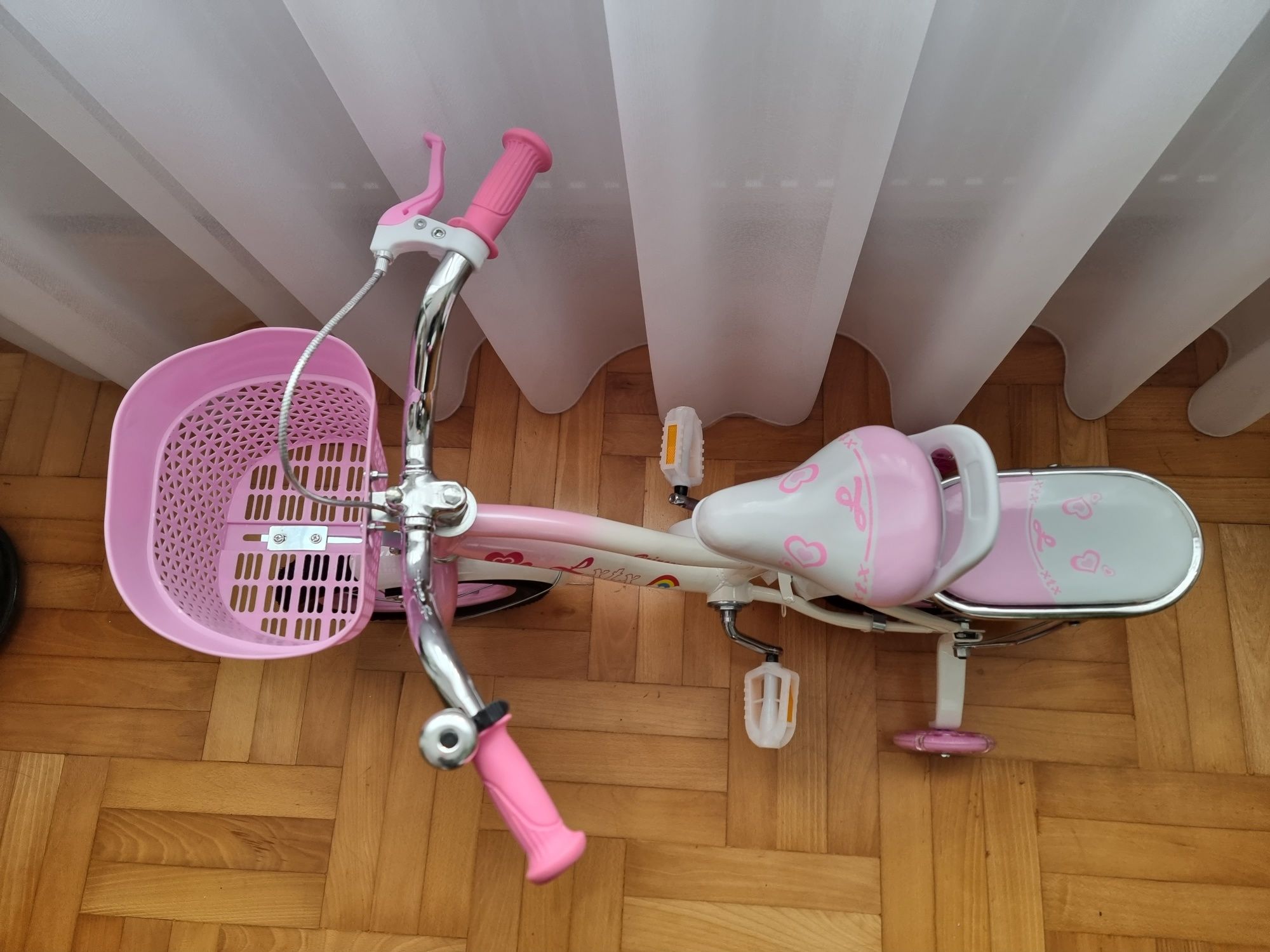Rower 12 cali dla dziewczynki nowy rowerek biało różowy