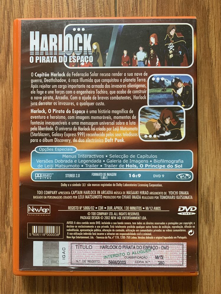 Harlock - O Pirata do Espaço - dvd - Animé