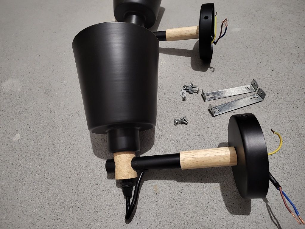 Kinkiety lampy metalowe czarno-złote