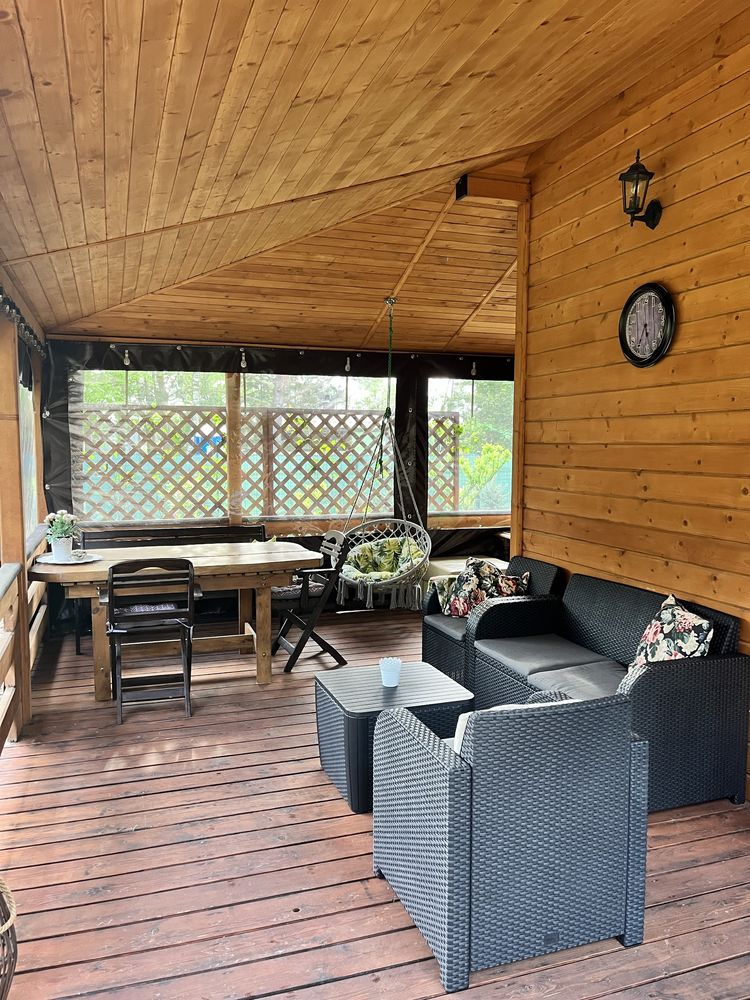 Domek drewniany z SAUNA i Jacuzzi JEZIORSKO