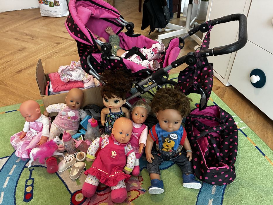 Wozek dla lalek zestaw z lalakami