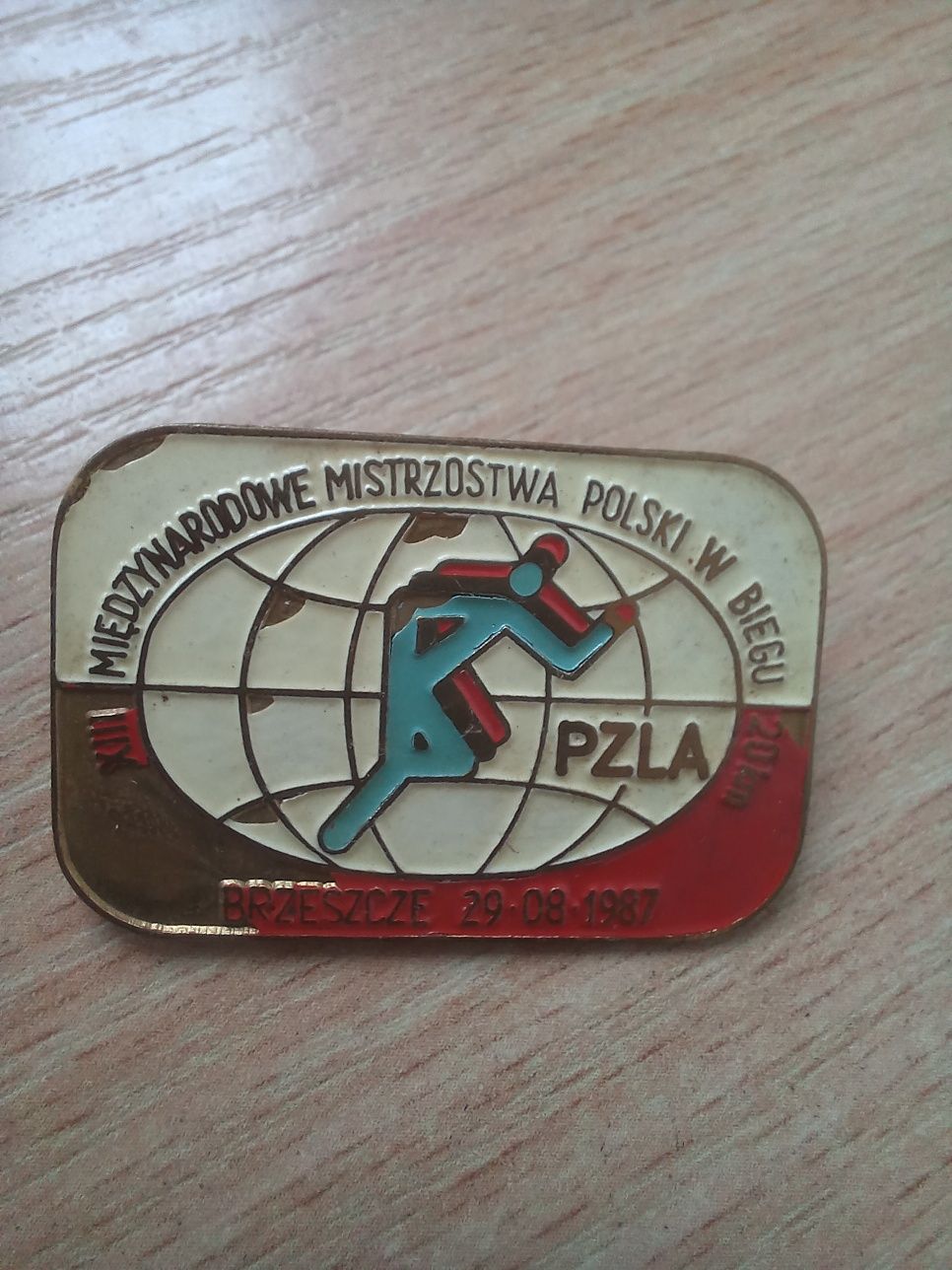 Medal,przypinka,PZLA.Mistrzostwa Polski w Biegu na 20 kilometrów