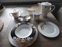 Serwis obiadowo kawowy/zastawa stołowa 12 os NOWY porcelana ALMI DECOR