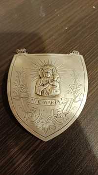 Ryngraf srebrny z Matką Boską sprzed 1952 roku