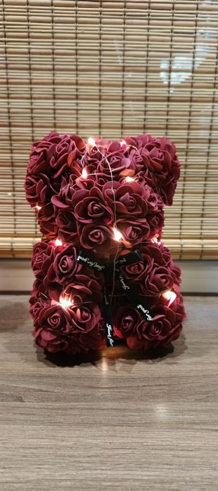 Ведмедик з троянд та led підсвіткою