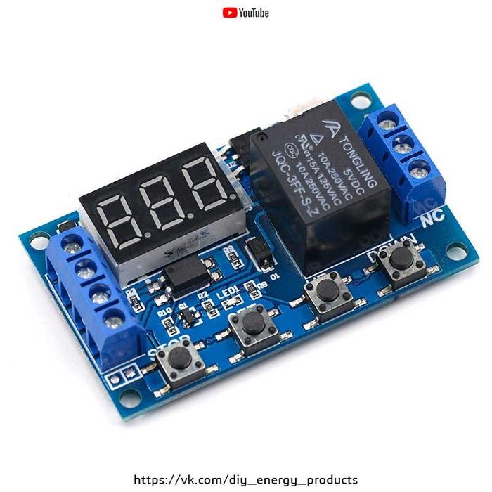 Реле времени задержки 6-30 В. Micro USB 5 в