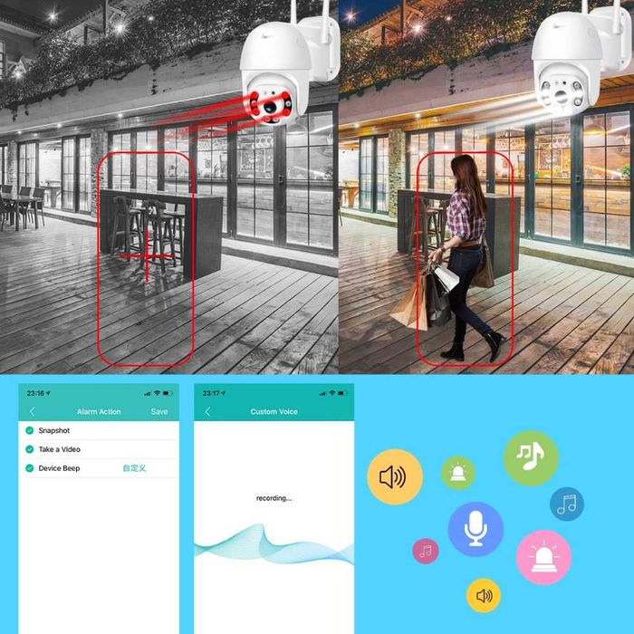 camera tecnologia wifi 1080p Hd rotativa ptz wi-fi camara internet