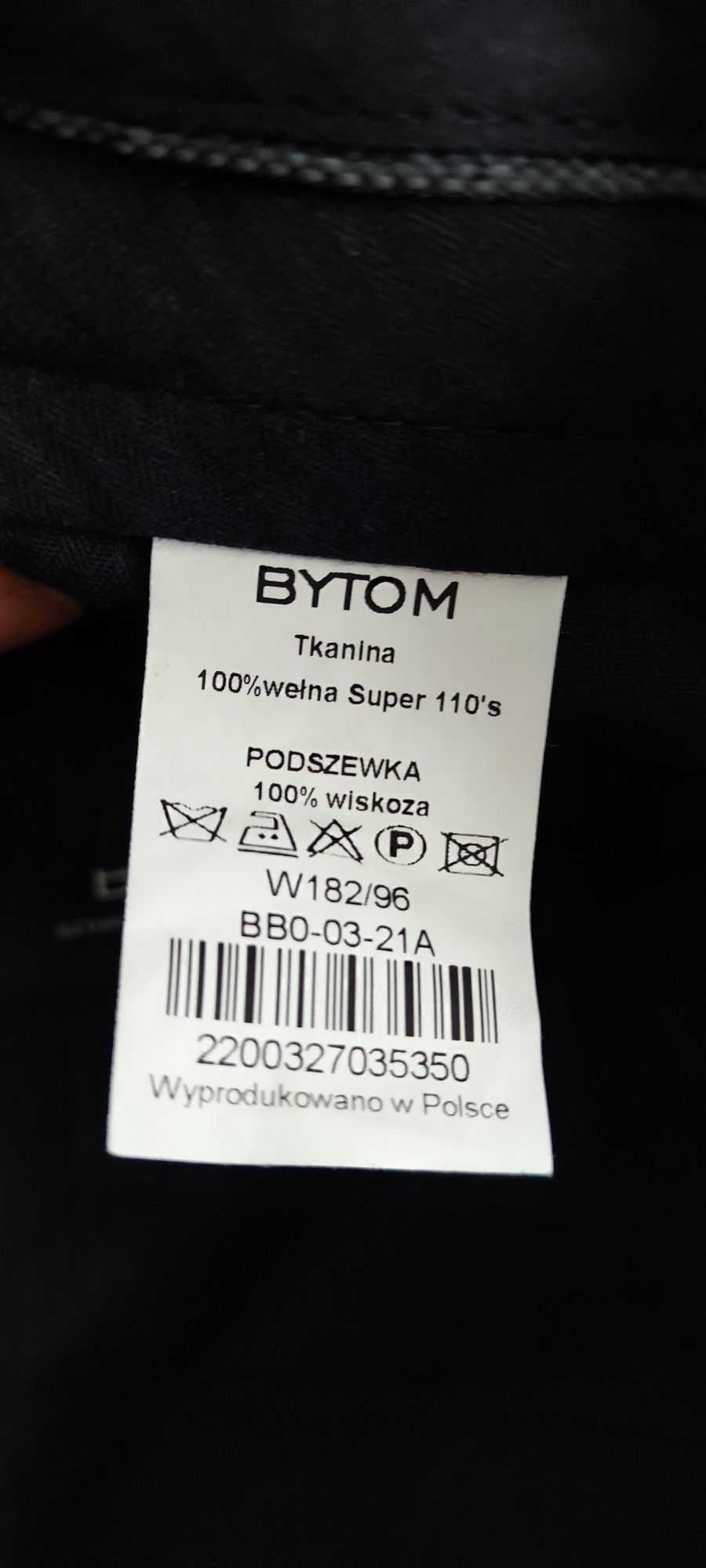 Elegancki garnitur Bytom – 100% wełna Super 110 , wzrost 182