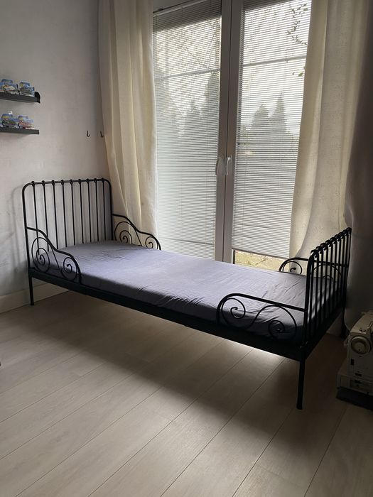 Łóżko metalowe regulowane Ikea Sultan/ Minnen z stelażem