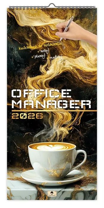 Kalendarz 2026 paskowy szeroki office manager. Pan Kalendarzyk