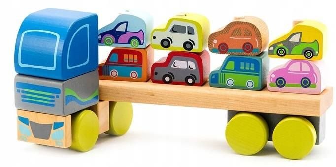 Ciężarówka laweta tir transporter autek klocki
