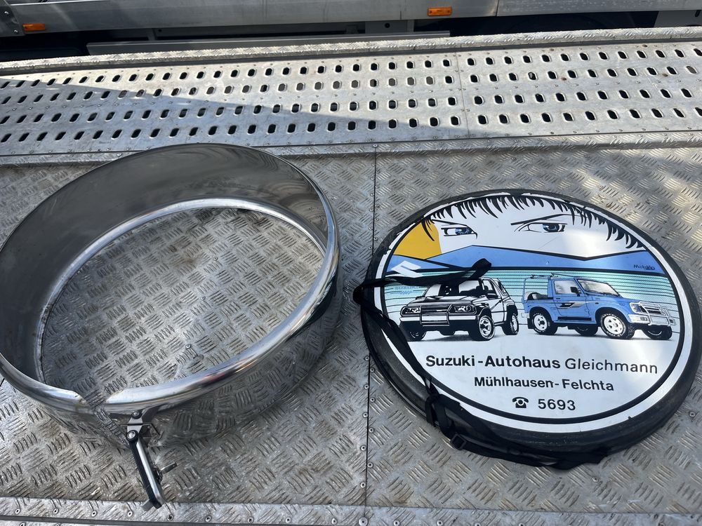 Suzuki samurai jimny vitara oslona kola zapasowego  chrom