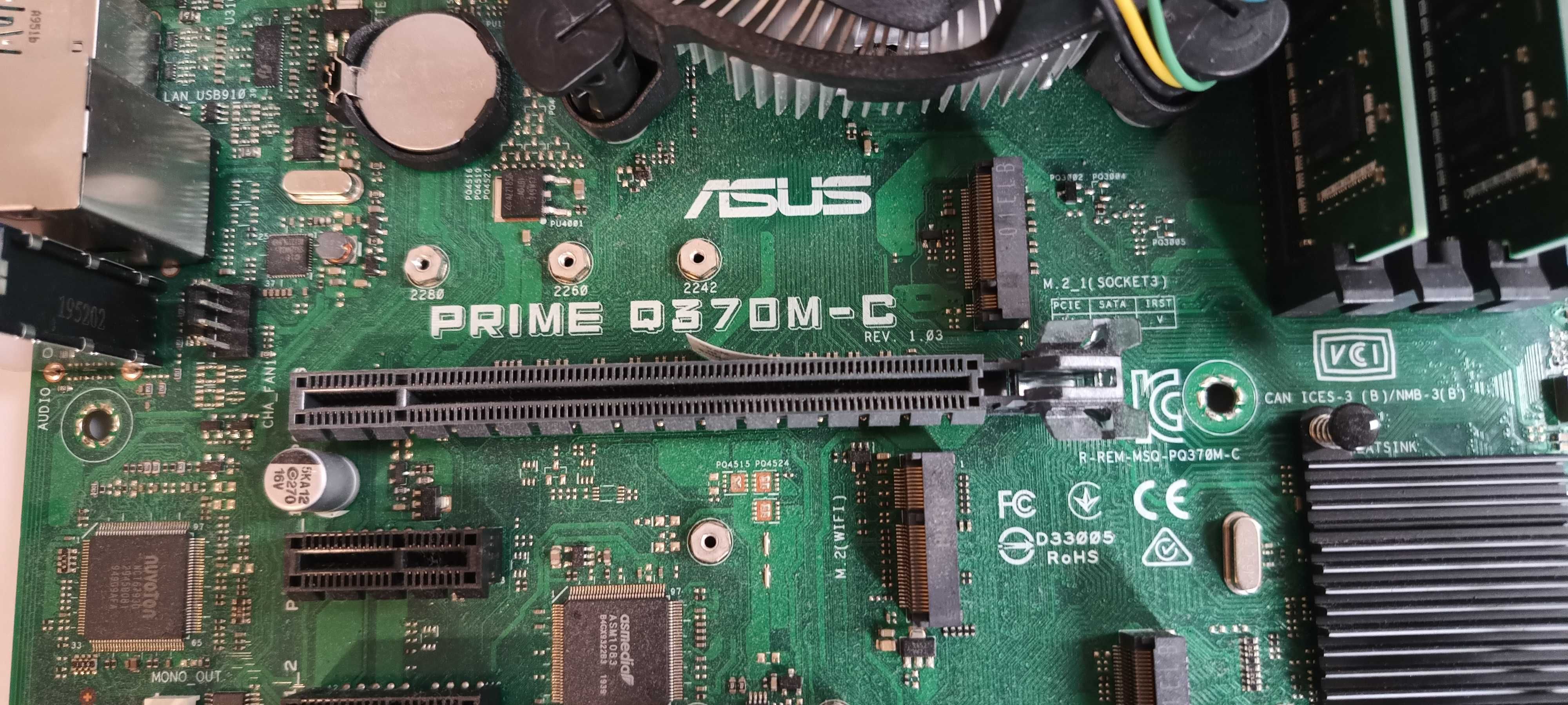 Płyta główna Asus Q370M-C s.1151+i5-9400+16GB DDR4+maska I/O+Cooler