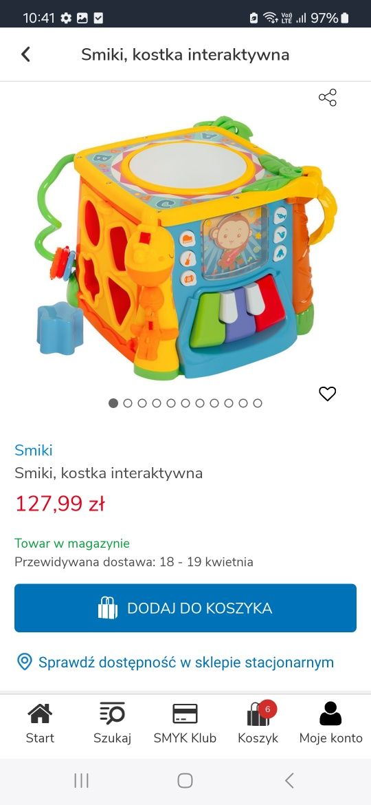 Smiki kostka edukacyjna smyk