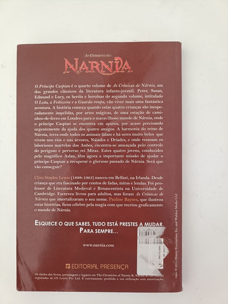 Livros "As crônicas de Nárnia" de C.S Lewis