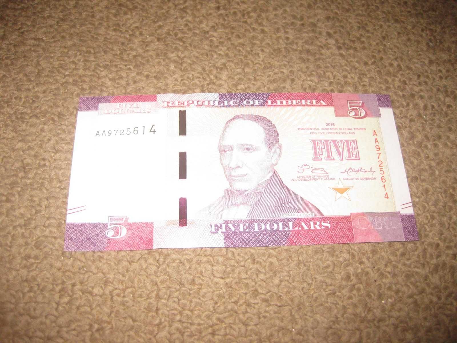 Nota da Libéria "5 Dollars" UNC