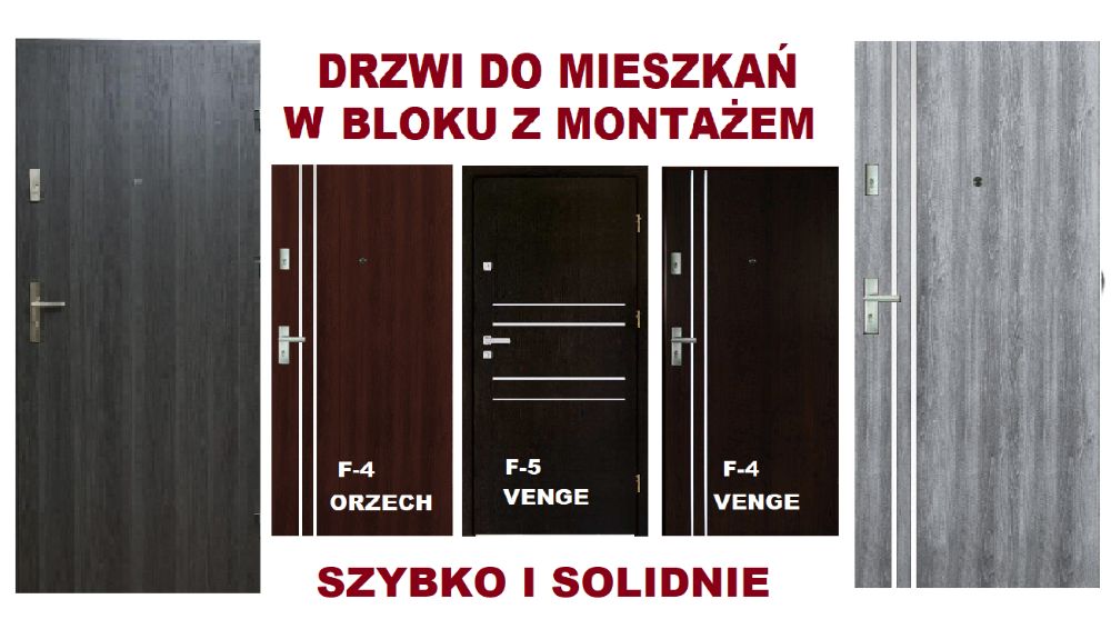 Drzwi z montażem zewnętrzne wejściowe wewnątrzklatkowe do BLOKÓW