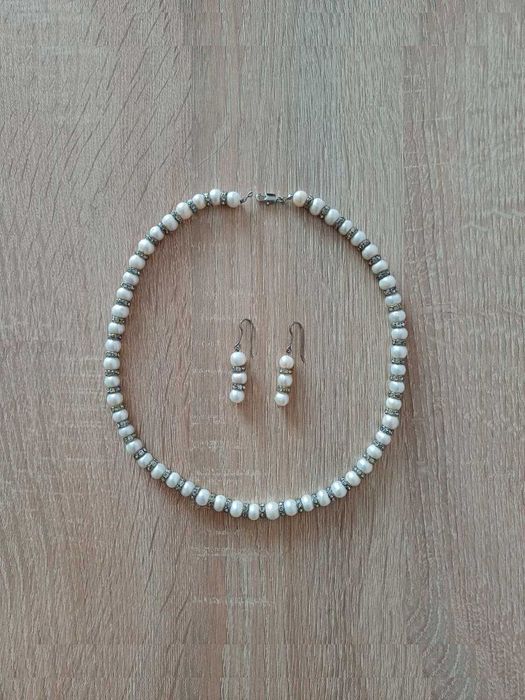 Жемчуг перли натуральний буси сережки