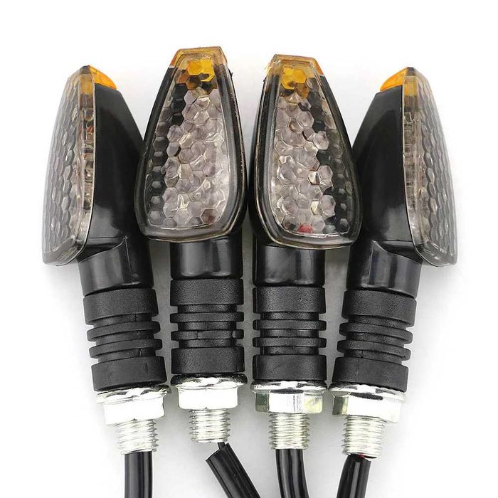 Par piscas LED curtos largos moto cafe racer
