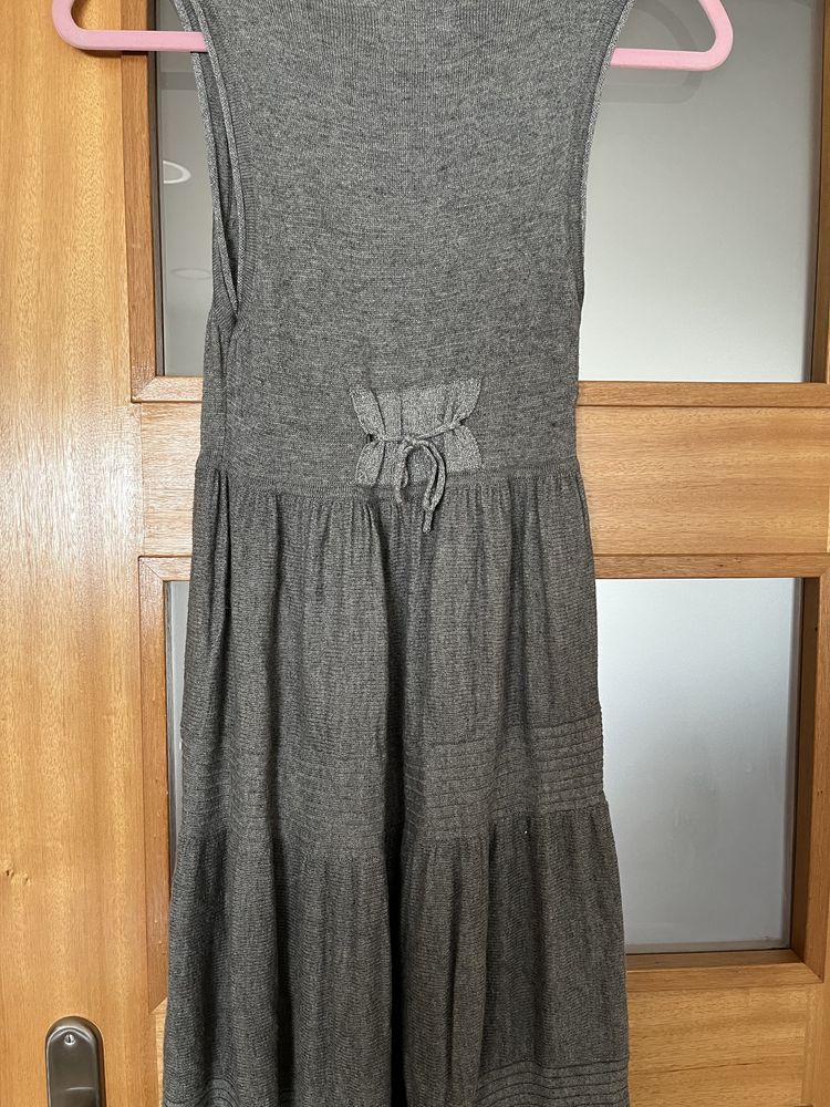 Vestido cinzento midi de malha