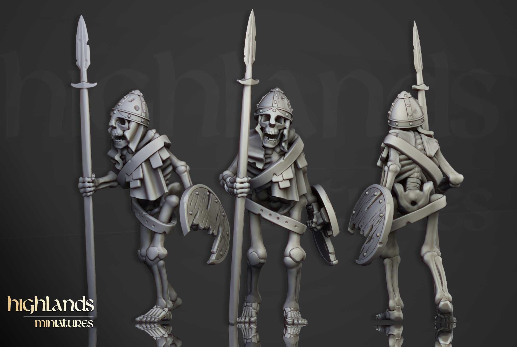 Skeleton Warriors with Spears - WFB ToW AoS - Highlands x10