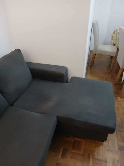 Sofá chaise longue cinza