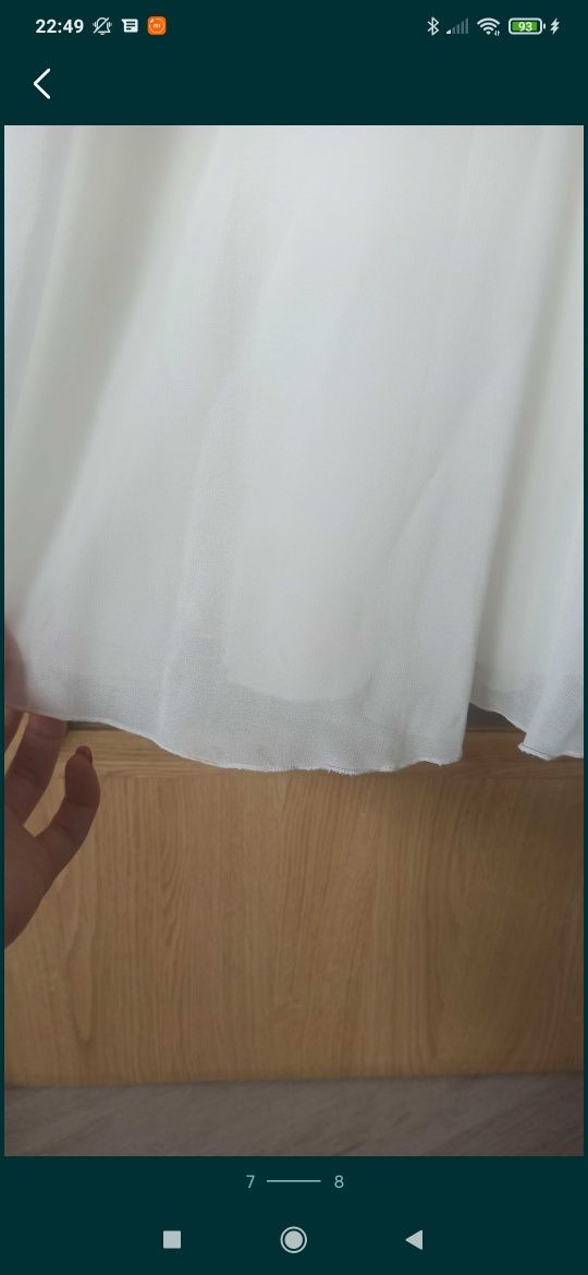 Suknia ślubna boho romantyczna delikatna s xs 36 koronkowa muślinowa