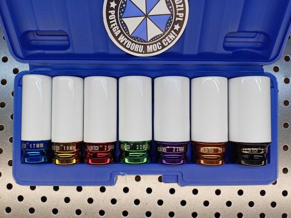 Zestaw nasadek do felg aluminiowych alufelg 1/2" 7szt nasadki udarowe