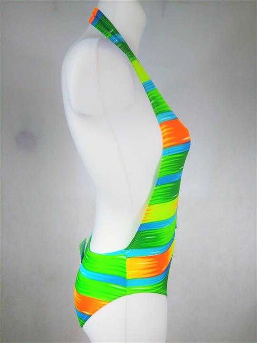 Nowy efektowny strój kąpielowy jednoczęściowy L XL sexi głęboki dekolt