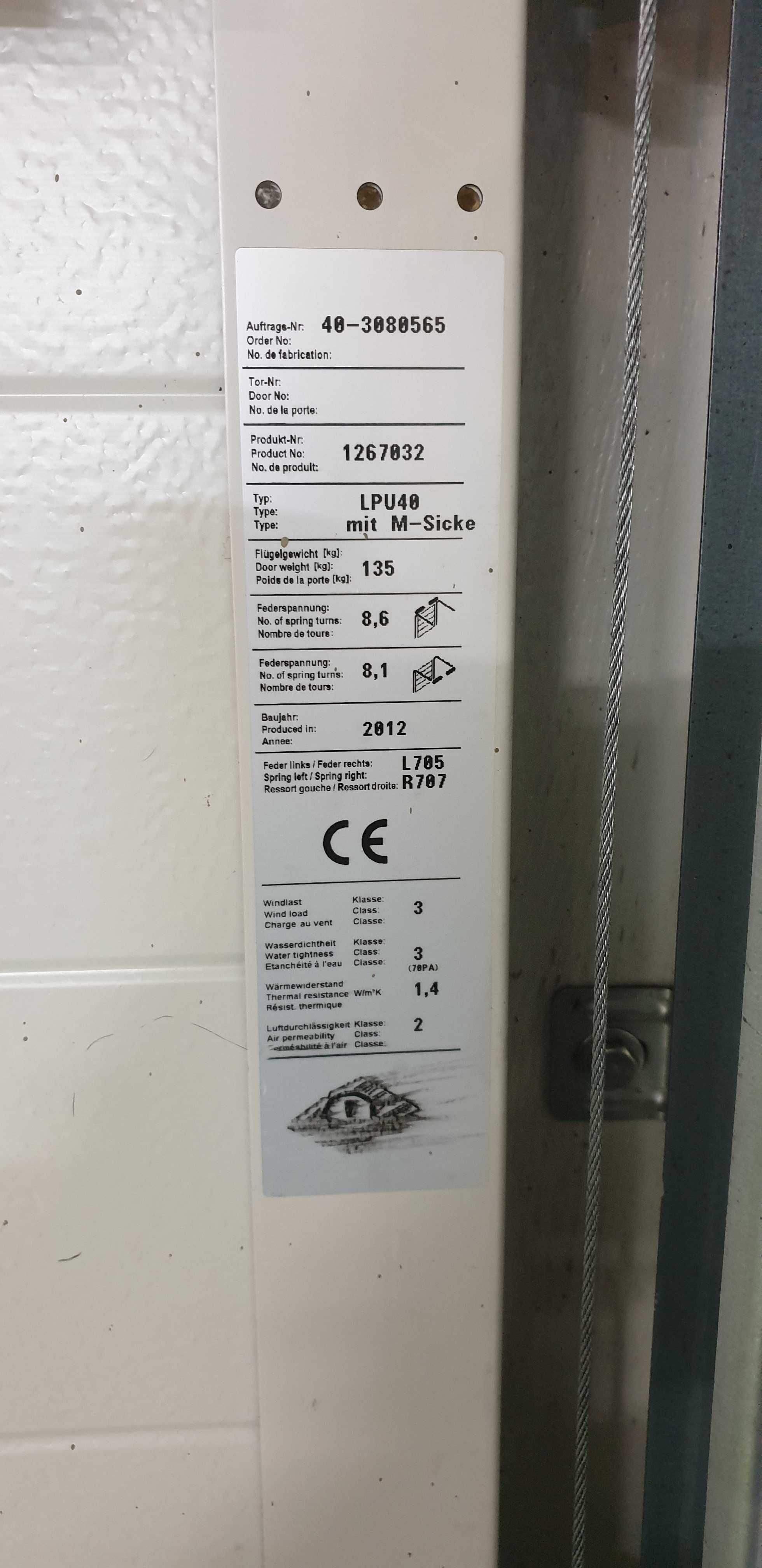 Panele segmentowe HORMANN z bramy garażowej 480x200 - lekkie wgnieceni