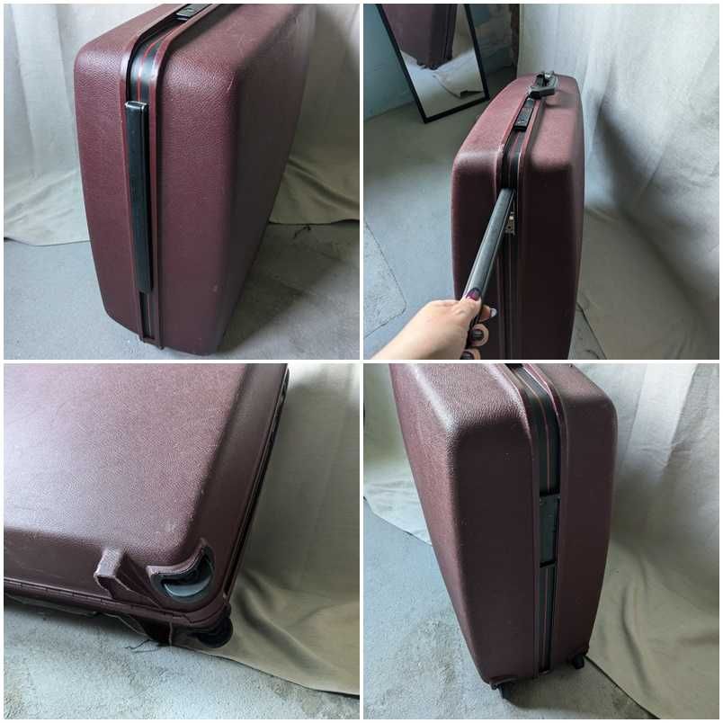 Vintage Samsonite Mala de Viagem Vermelha Hardshell Hardcase Belgium