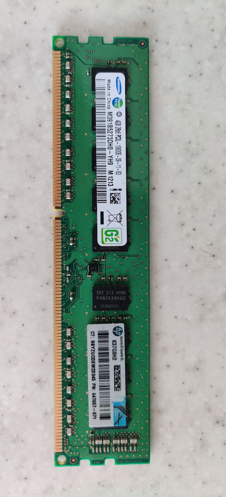 Оперативная память Samsung 4GB DDR3 2Rx8 PC3L-10600E(M391B5273DH0-YH9)