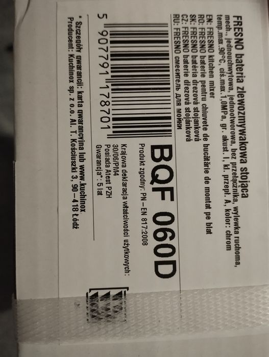 Kran bateria zlewozmywakowa Kuchinox