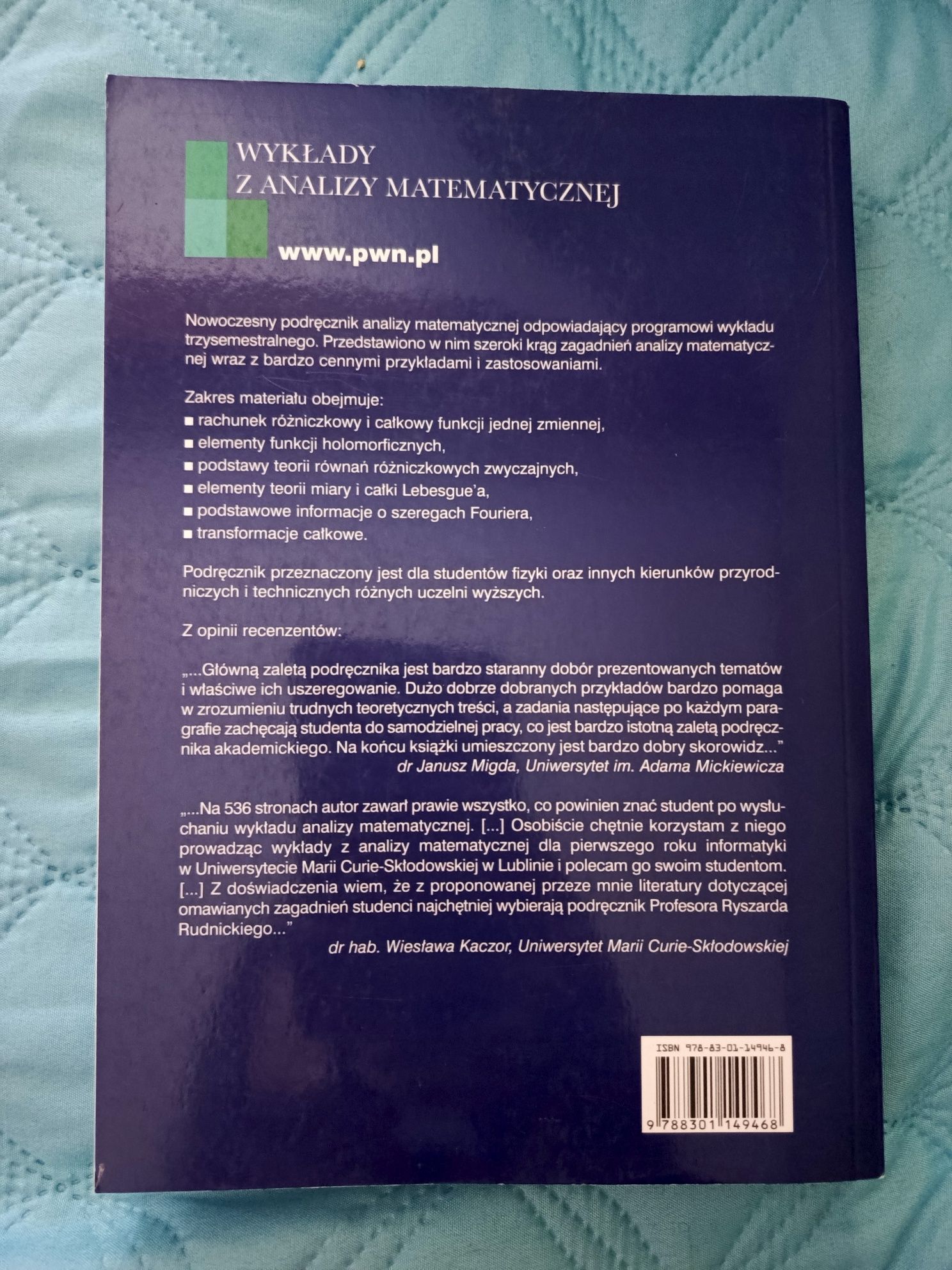 Wykłady z analizy matematycznej Ryszard Rudnicki