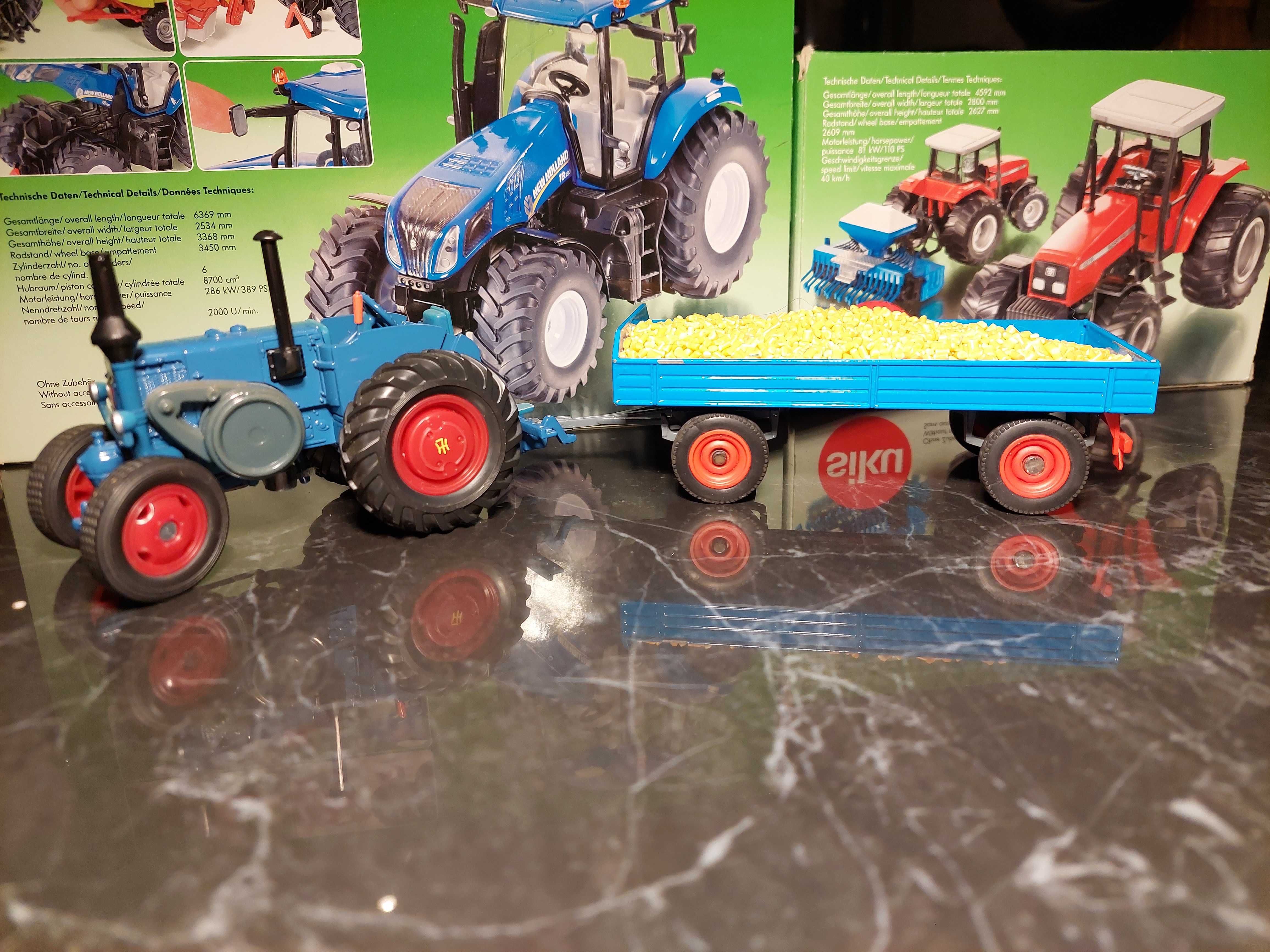 Siku Ciągnik  Traktor Lanz Bulldog z przyczepą i ładunkiem  1:32