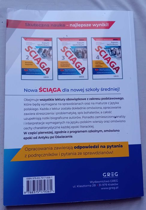 Ściąga 1. Kompendium z języka polskiego dla liceum i technikum. 2024r.